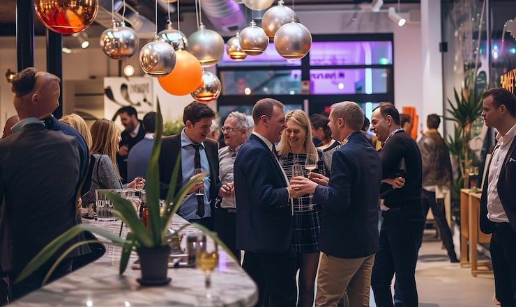 Colleagues at a corporate event
